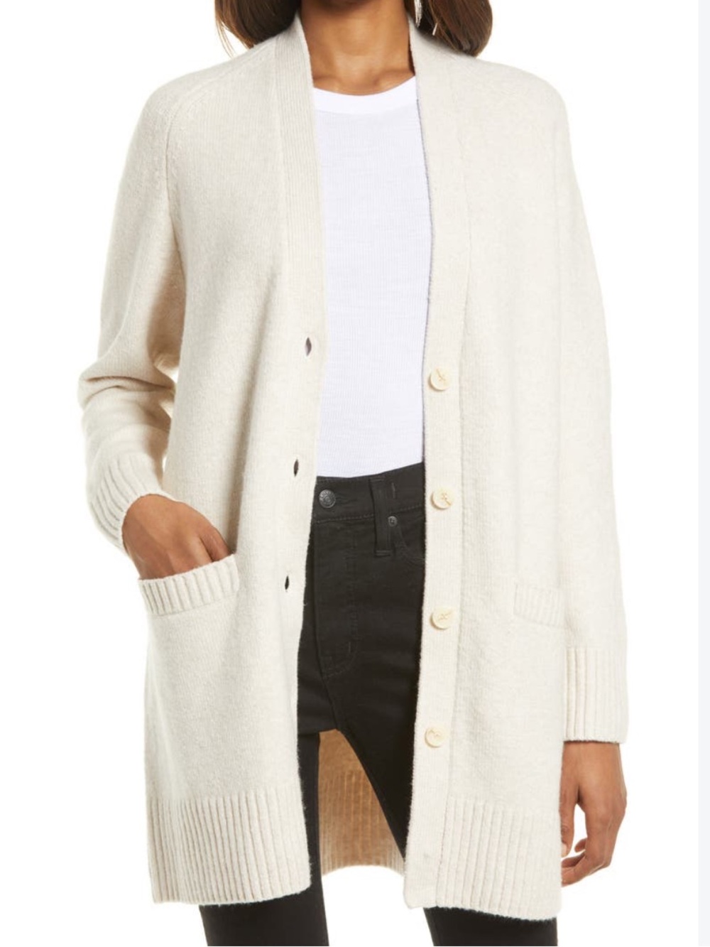 Treasure & Bond Open-Front Pocket Cardigan Sweater
